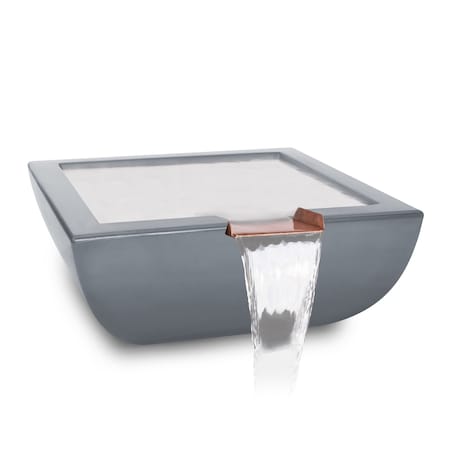 The Outdoor Plus 30 Square Avalon Water Bowl - Powder Coated Metal - Gray - OPT-30AVPCWO-GRY